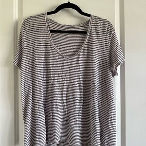 GAP Black and Light Pink Striped Short Sleeve Tee